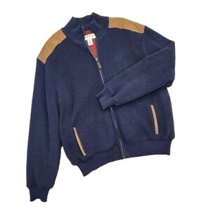 Orvis Cable Knit Zip Vintage Style Cardigan, Navy, Men's XL, (Listing as)